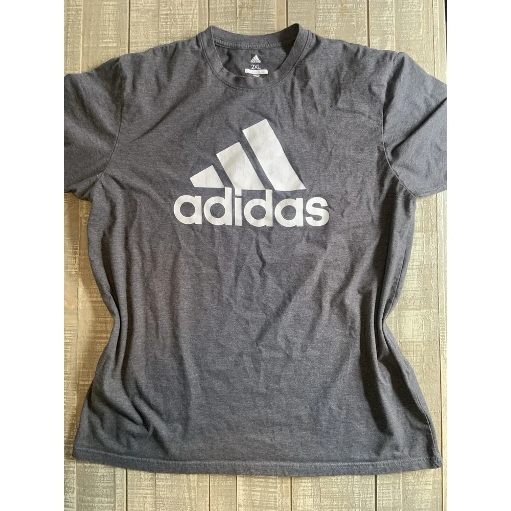 Adidas Golf T-Shirt Size 2XL Gray Polyester Cotton Tee‎ Short Sleeve